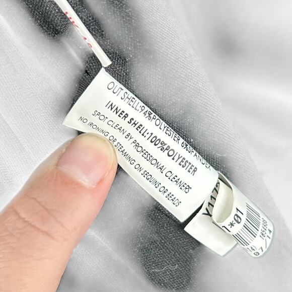 Jade by Jasmine Black Sequin Embellished Mesh Elbow Sleeve Dress Womens 14 - Picture 7 of 8